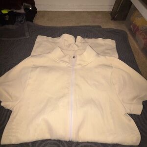 Zara Beige Ribbed Jacket